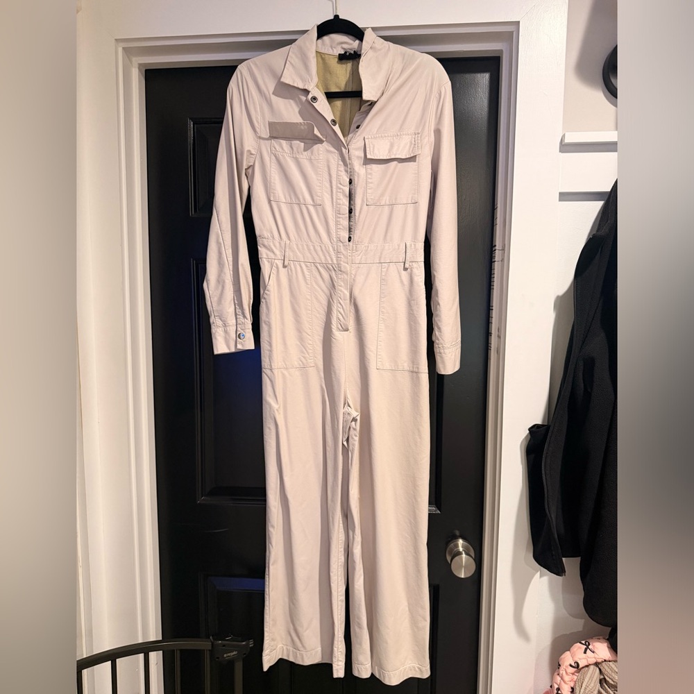 Women's Cream Jumpsuit leather